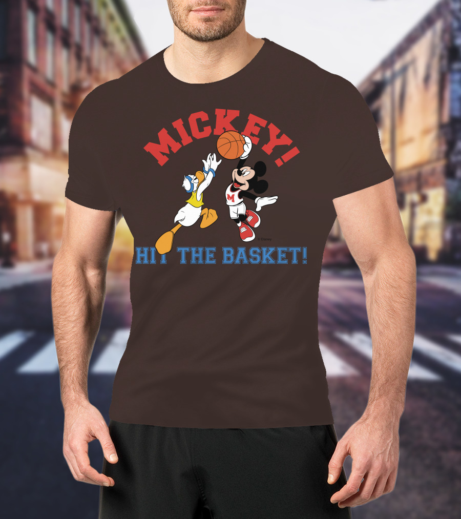 Mickey Hit The Basket Basketball Challenge T-Shirt
