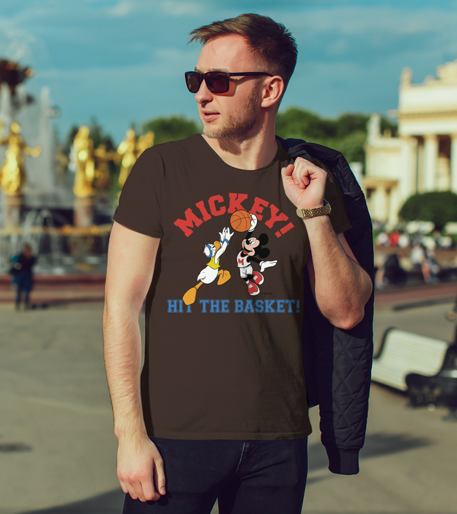 Mickey Hit The Basket Basketball Challenge T-Shirt