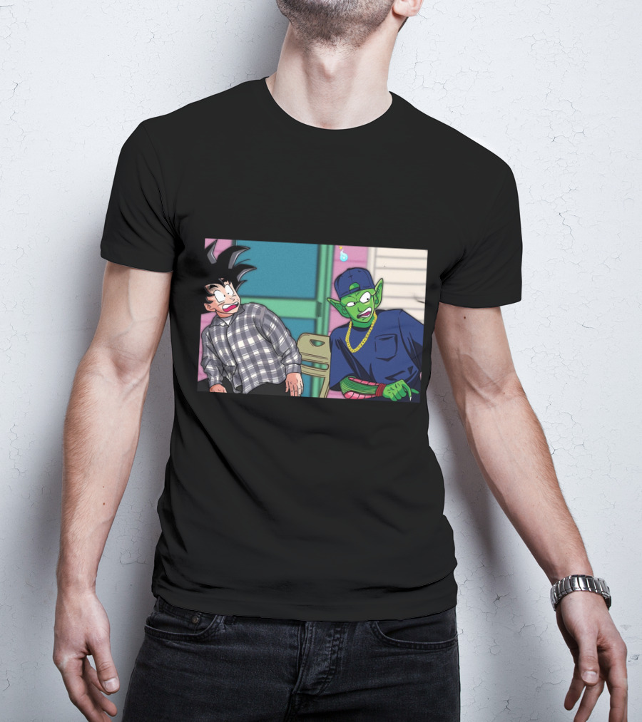 Goku And Piccolo Damn Friday Crossover Plaid Shirt Gold Chain Hat T-Shirt
