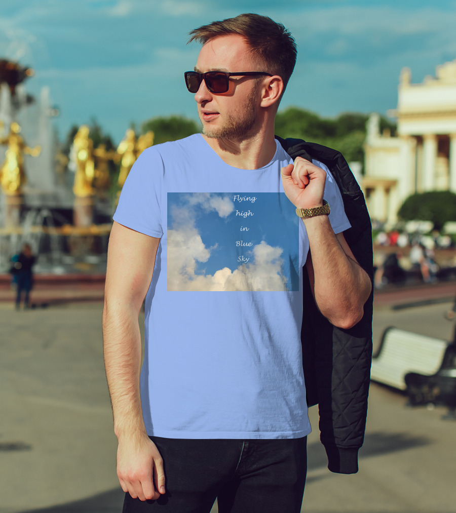 Flying High In Blue Sky Clouds T-Shirt