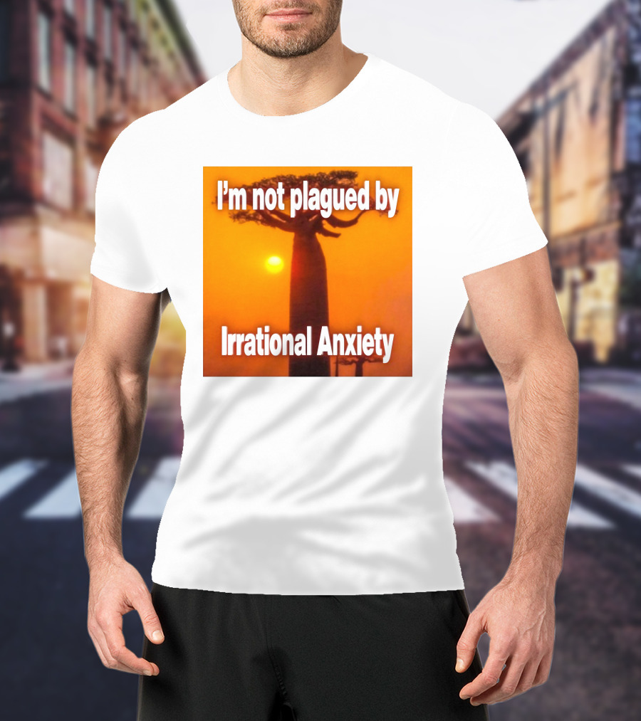 Imbuggyhear Global Self Hypnosis I'm Not Plagued By Irrational Anxiety Baobab Tree Sunset T-Shirt