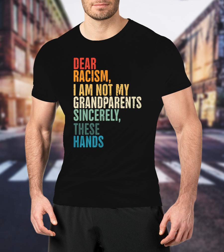 Omegan The Stallion Dear Racism I Am Not My Grandparents Sincerely These Hands T-Shirt