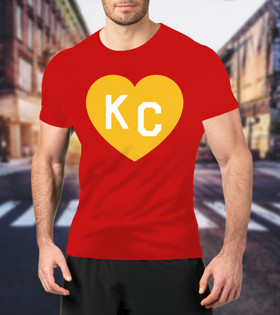 Mishacollinscloset Charlie Hustle Red And Gold KC Heart T-Shirt