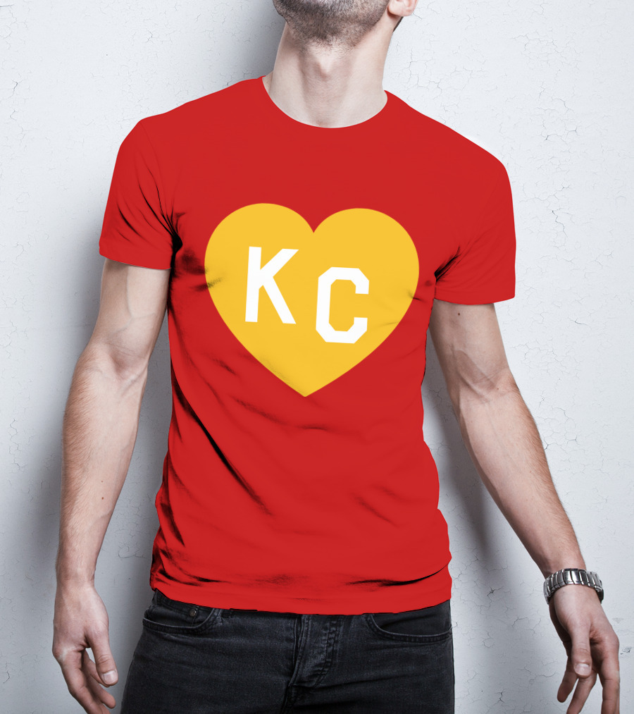 Mishacollinscloset Charlie Hustle Red And Gold KC Heart T-Shirt