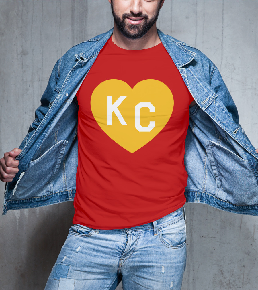 Mishacollinscloset Charlie Hustle Red And Gold KC Heart T-Shirt