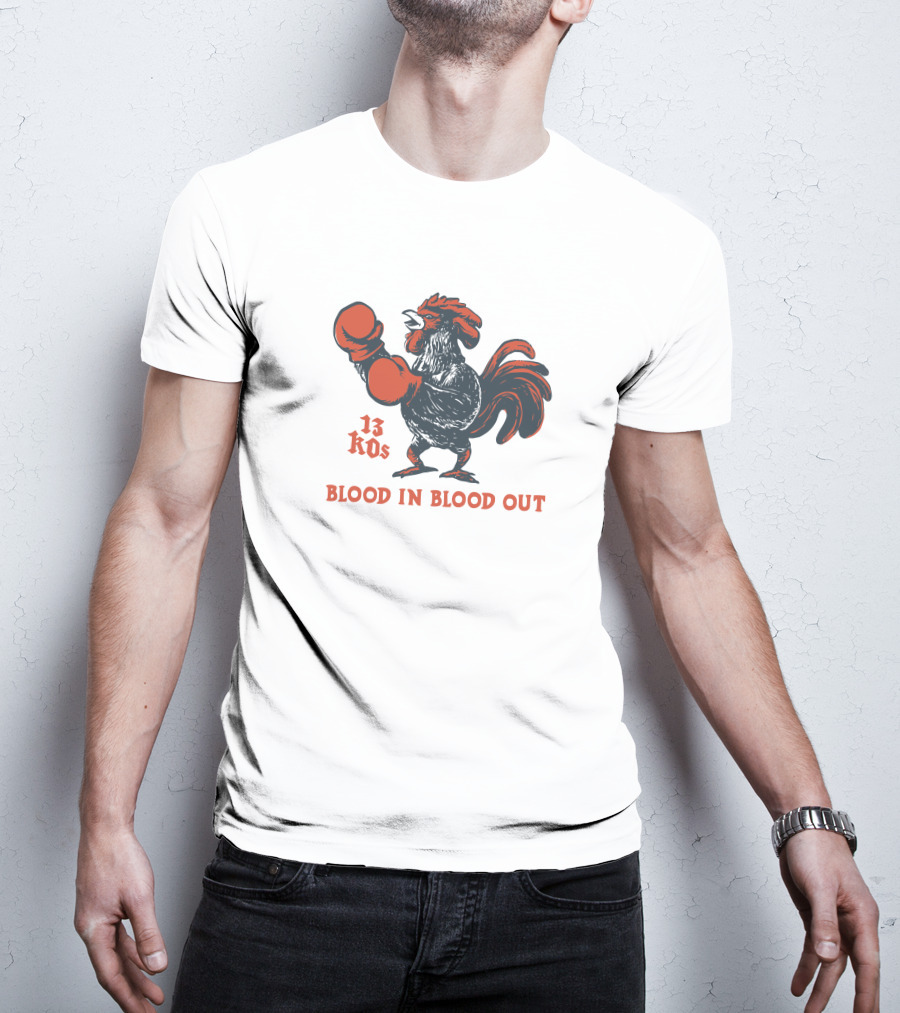 National Hispanic Heritage Month 13 KOs Blood In Blood Out Arturo Draws Rooster Boxing Gloves T-Shirt