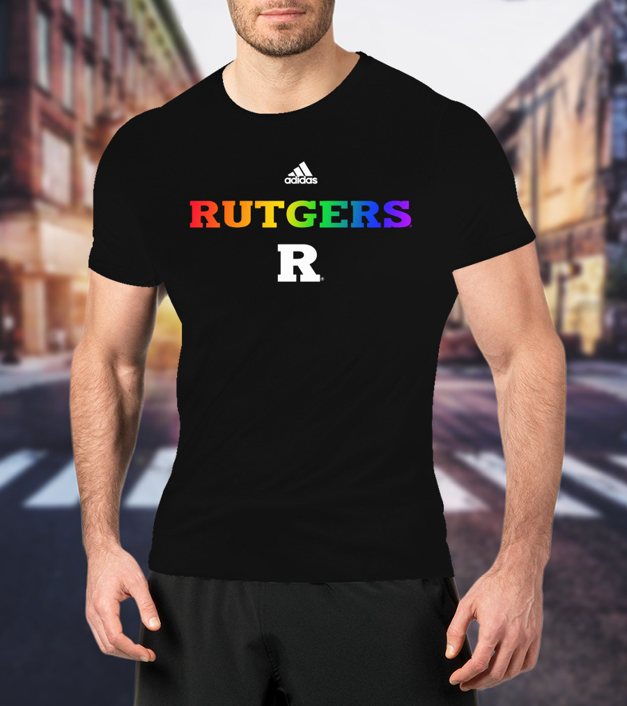 Rutgers R Rainbow Geo Baker Rutgers MBB T-Shirt