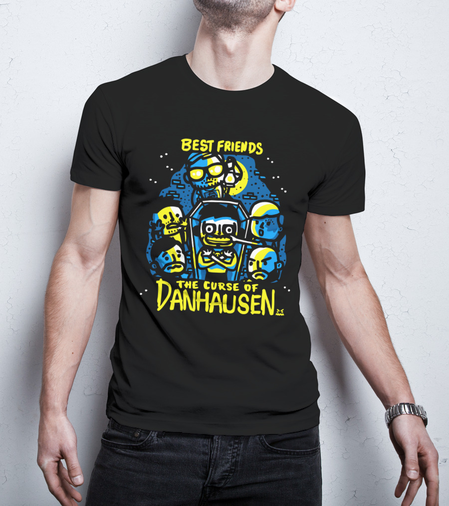 Best Friends The Curse Of Danhausen Moonlit Cartoon Characters T-Shirt