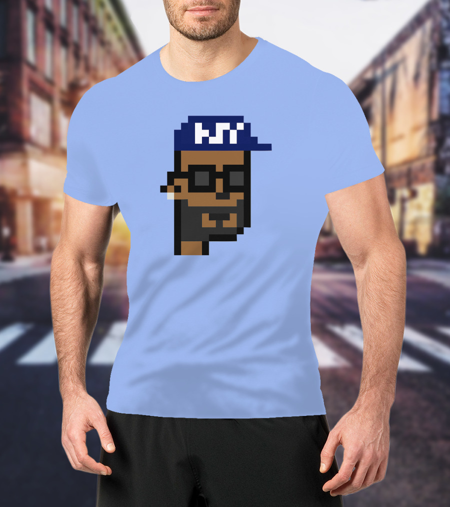 Open Sea Store Citipunk 0003 Julia NFT Pixel Art Character With Blue Cap And Glasses T-Shirt
