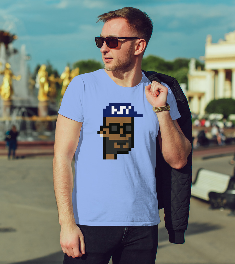 Open Sea Store Citipunk 0003 Julia NFT Pixel Art Character With Blue Cap And Glasses T-Shirt