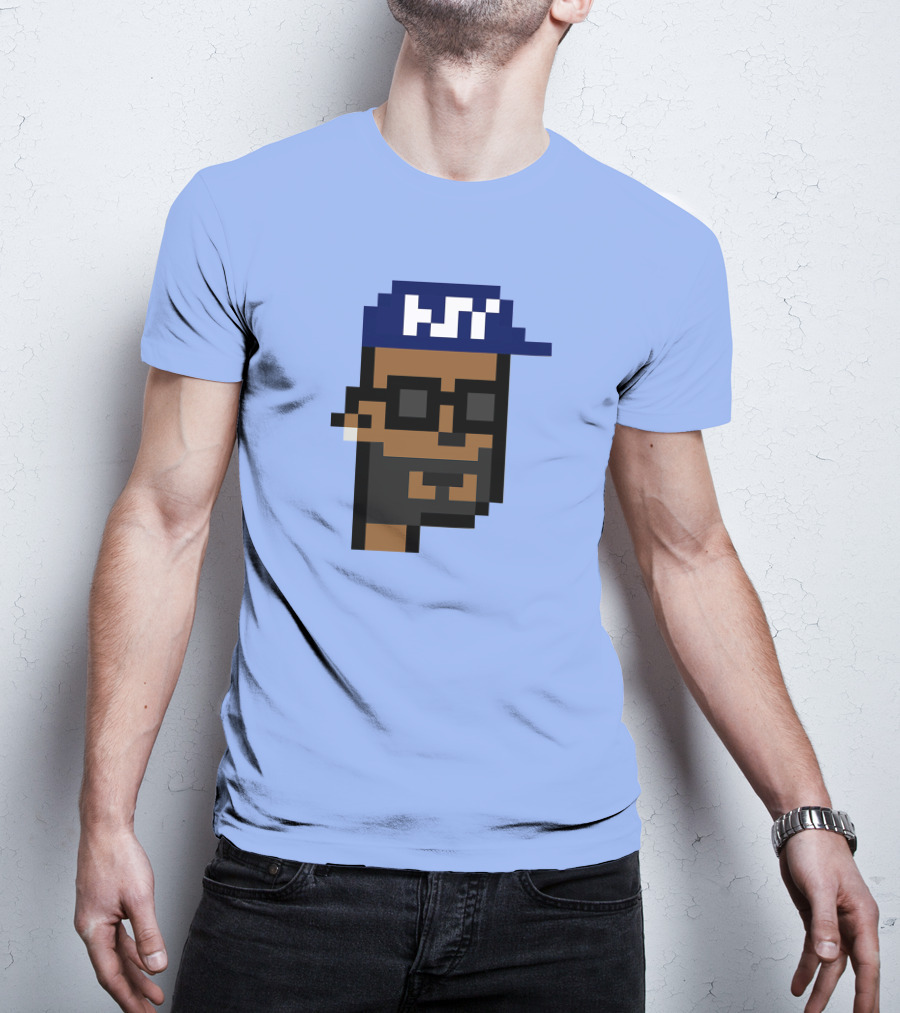 Open Sea Store Citipunk 0003 Julia NFT Pixel Art Character With Blue Cap And Glasses T-Shirt