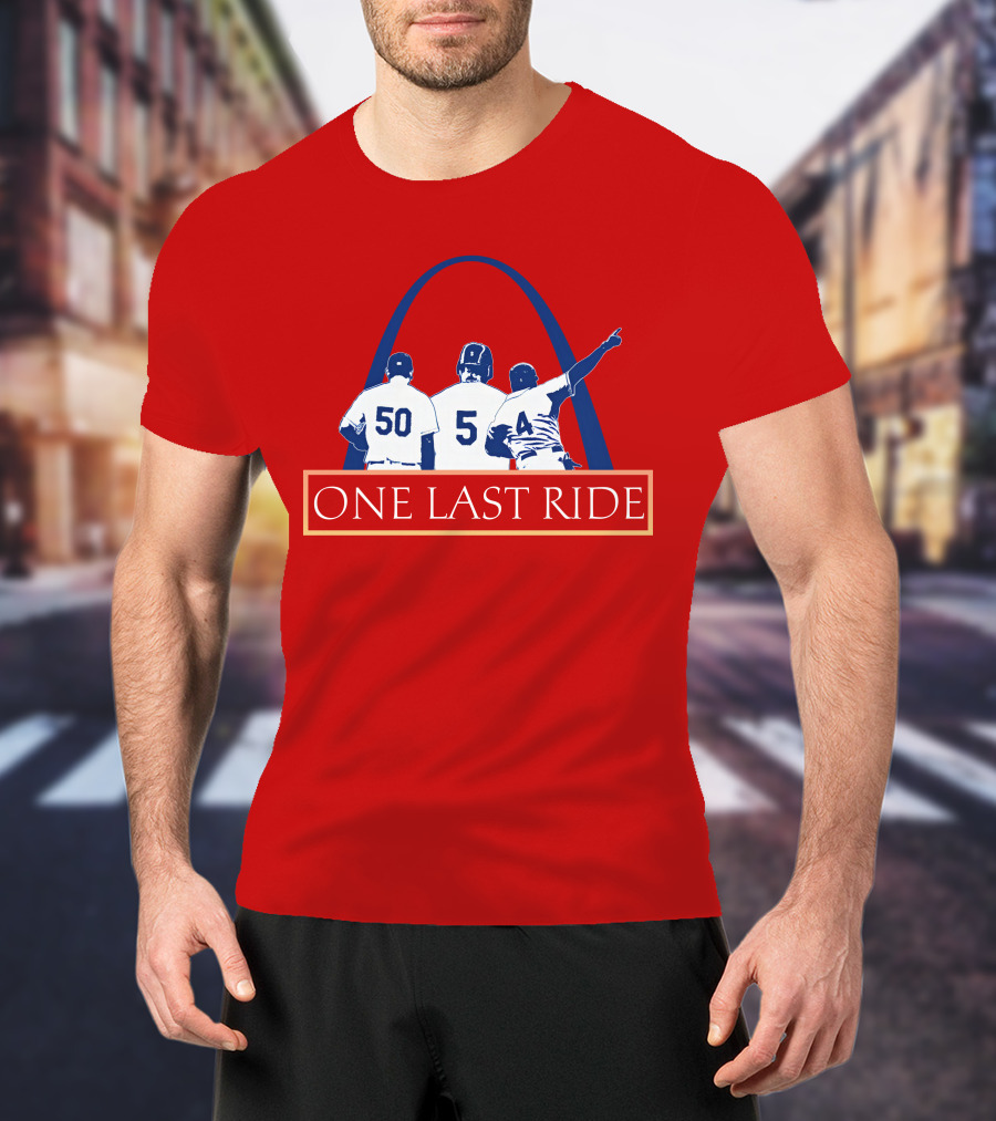 Stl Sports Central Store One Last Ride Baseball Tribute With Arch T-Shirt