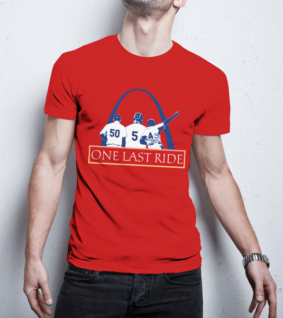 Stl Sports Central Store One Last Ride Baseball Tribute With Arch T-Shirt