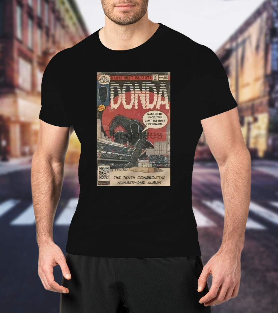 Kanye West Presents Donda Comic Book Tenth Consecutive Number-One Album Mask On My Face T-Shirt