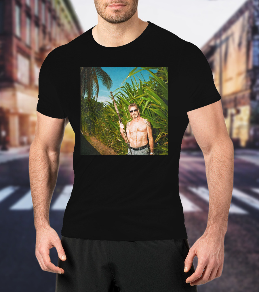 We Are Change Store Great Mac Luke Rudkowski Shirtless Jungle Man With Rifle T-Shirt