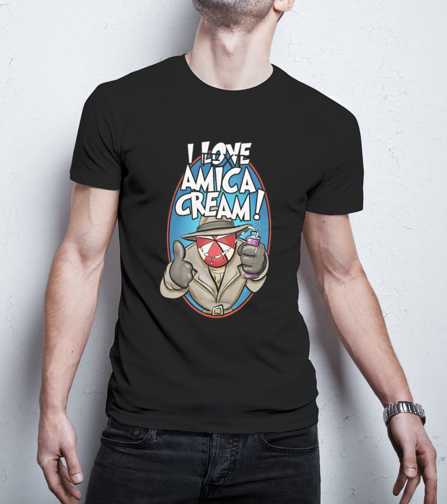 I Love Amica Cream That Umbrella Guy Thumbs Up With Drink T-Shirt