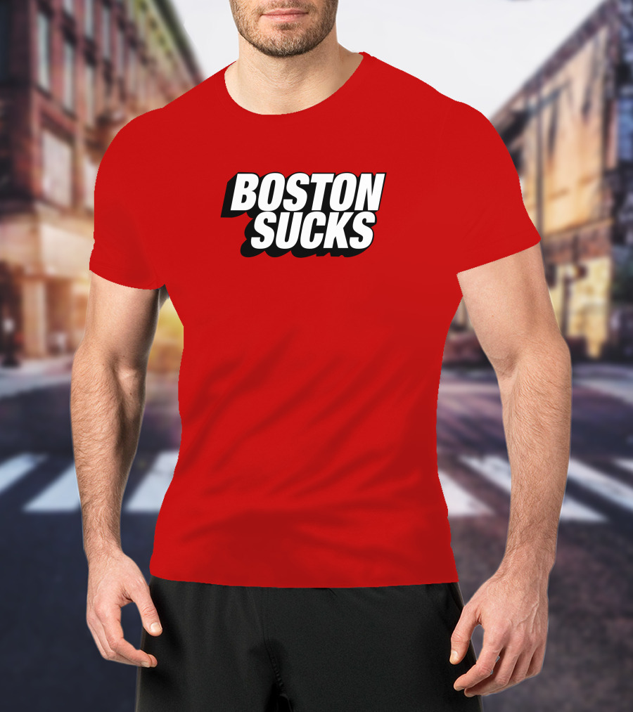 New York Post Sports Boston Sucks Red T-Shirt