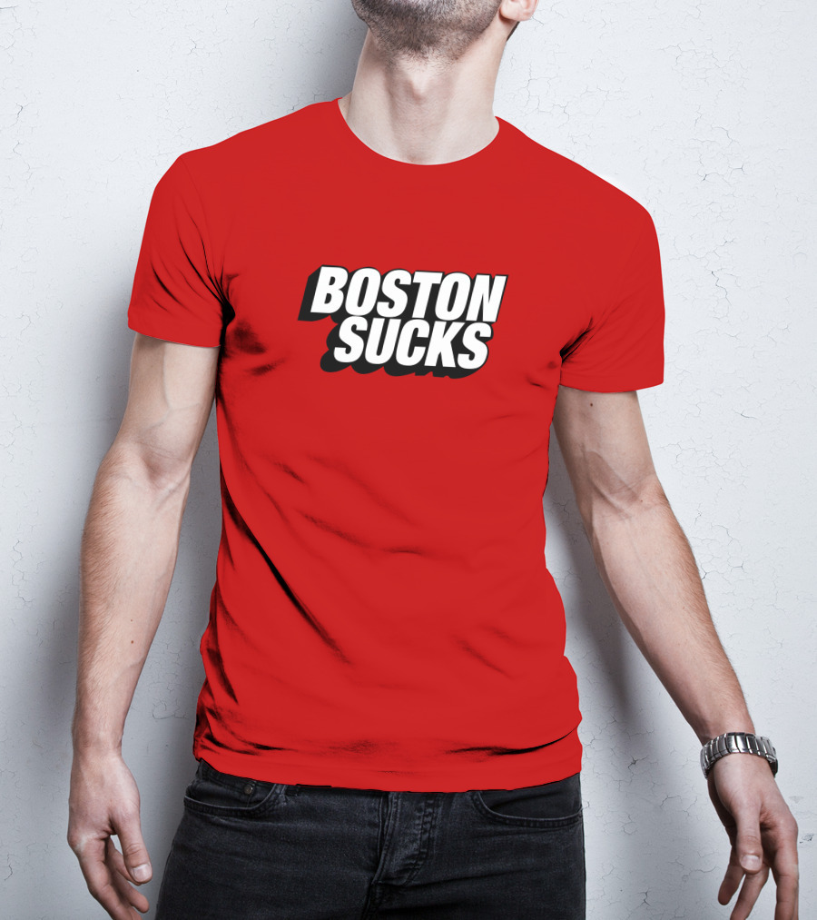 New York Post Sports Boston Sucks Red T-Shirt