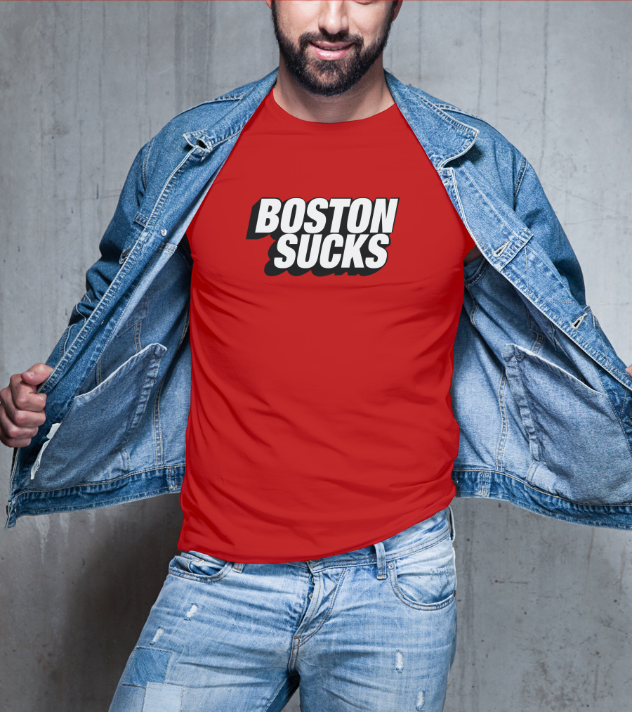 New York Post Sports Boston Sucks Red T-Shirt