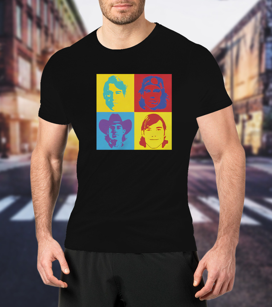 Danny Duncan Merch Pop Art Style 4 Faces Black T-Shirt