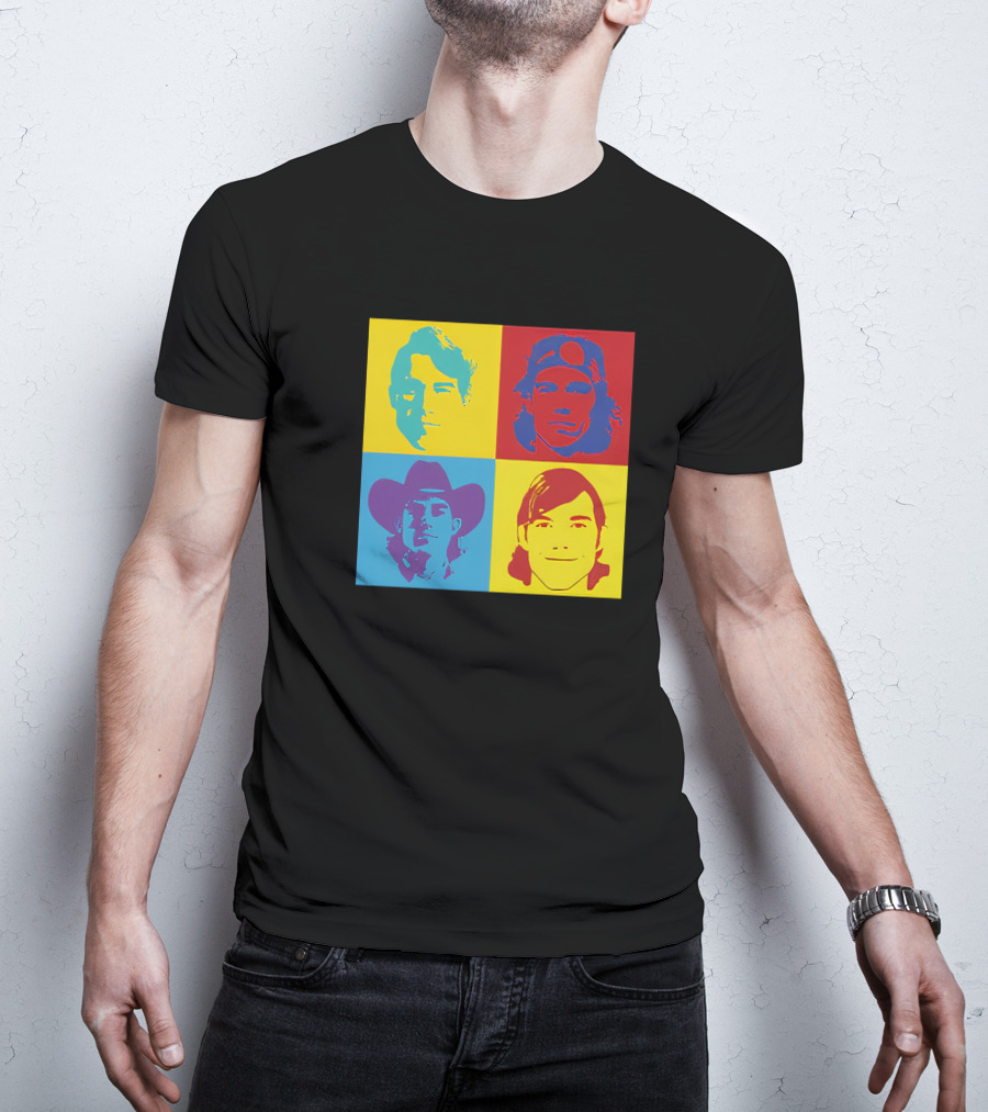 Danny Duncan Merch Pop Art Style 4 Faces Black T-Shirt
