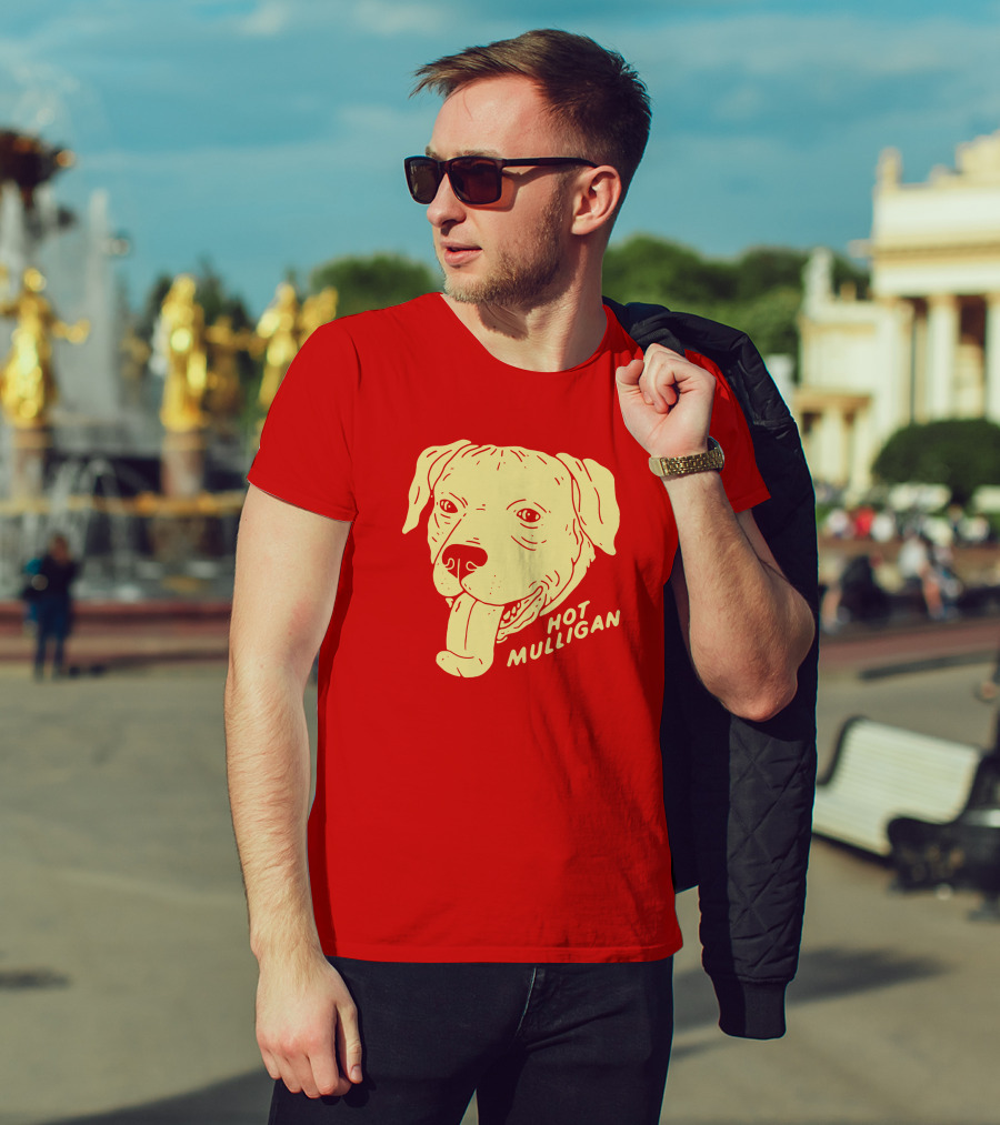 Hot Mulligan Panting Dog Red T-Shirt