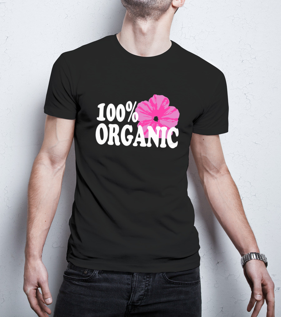 Santea Merch 100% Organic Pink Flower Sannysants T-Shirt