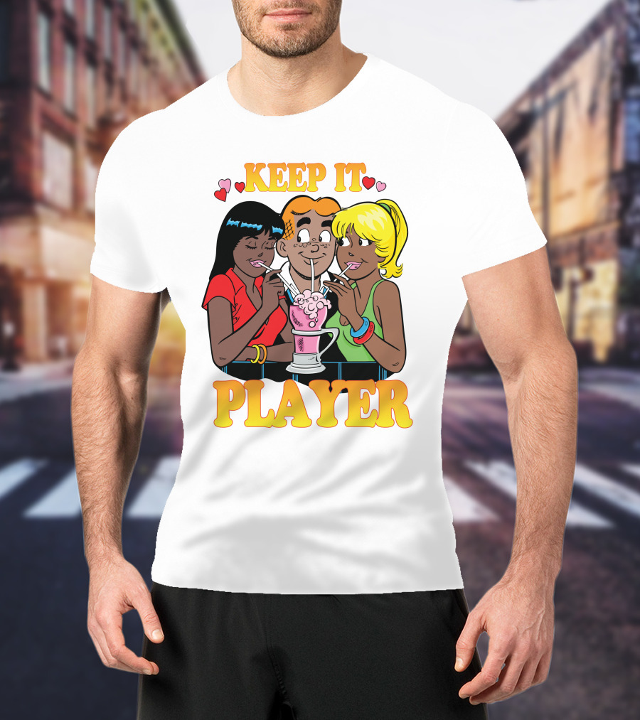 Archie Comics Betty And Veronica Keep It Player Milkshake Scene T-Shirt