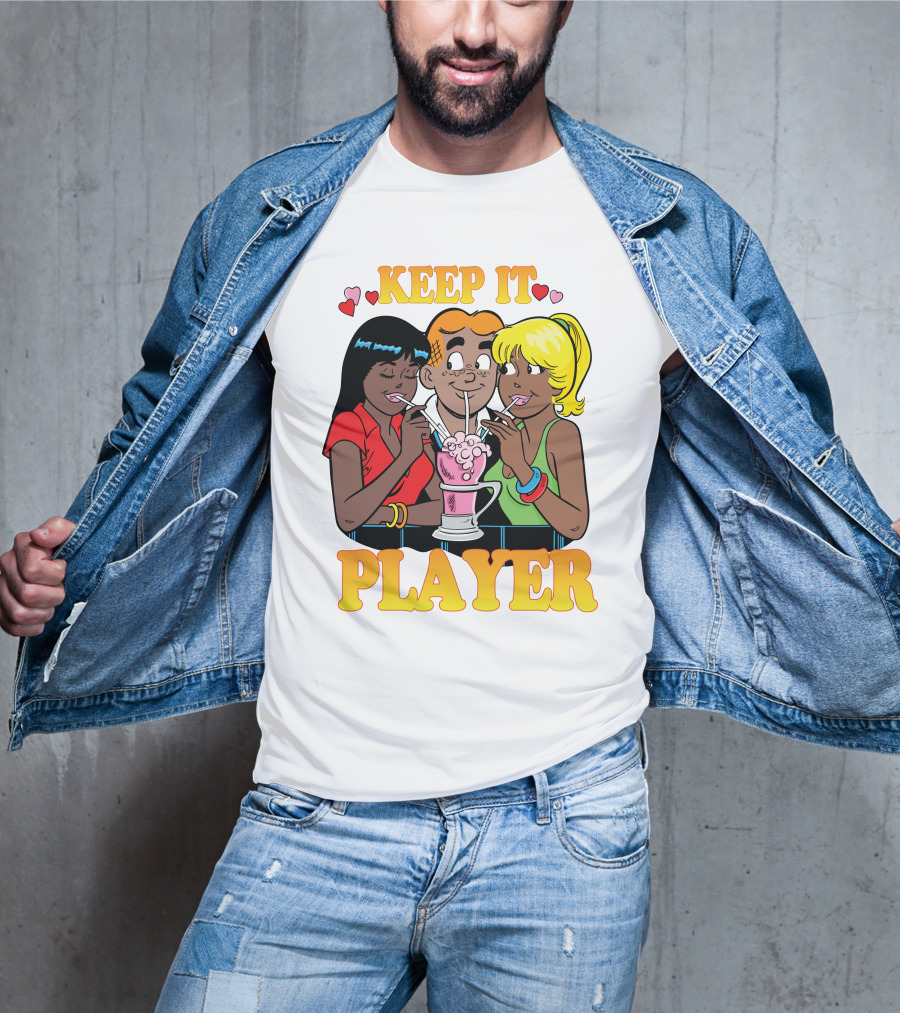 Archie Comics Betty And Veronica Keep It Player Milkshake Scene T-Shirt