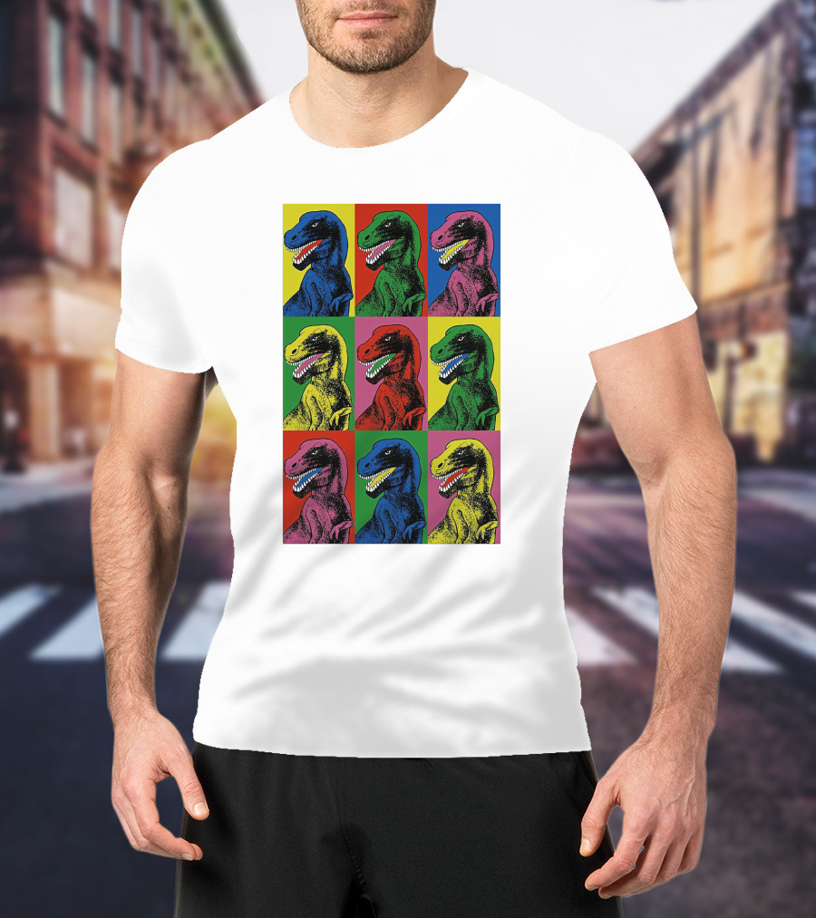 Steven Spielberg Jurassic Park Dinosaur Pop Art Universalpics Andy Warhol T-Shirt