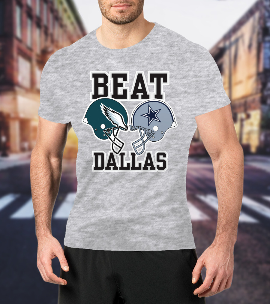 Beat Dallas Nick Sirianni John Clark Eagles Cowboys Helmets T-Shirt