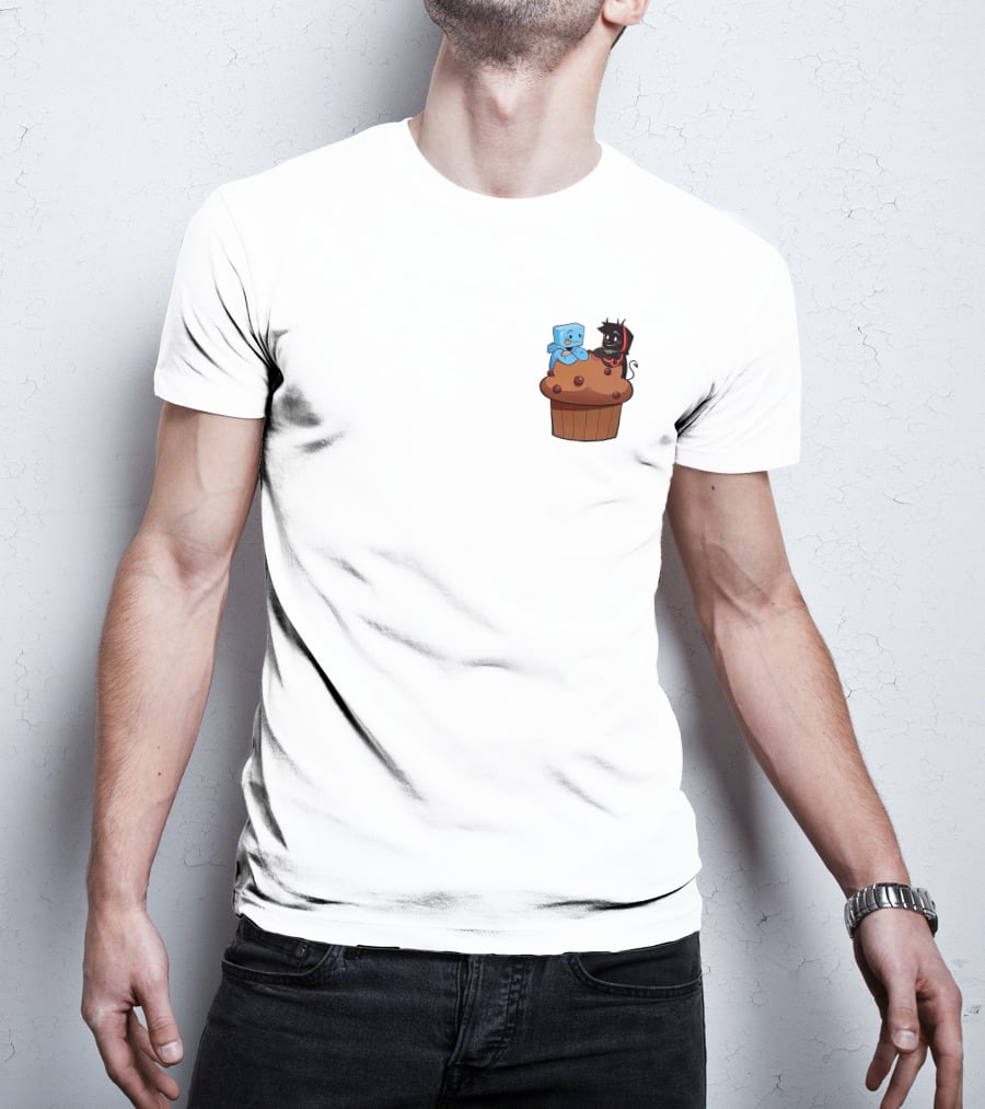 Skeppy And BadBoyHalo Muffin Character Illustration Merch T-Shirt