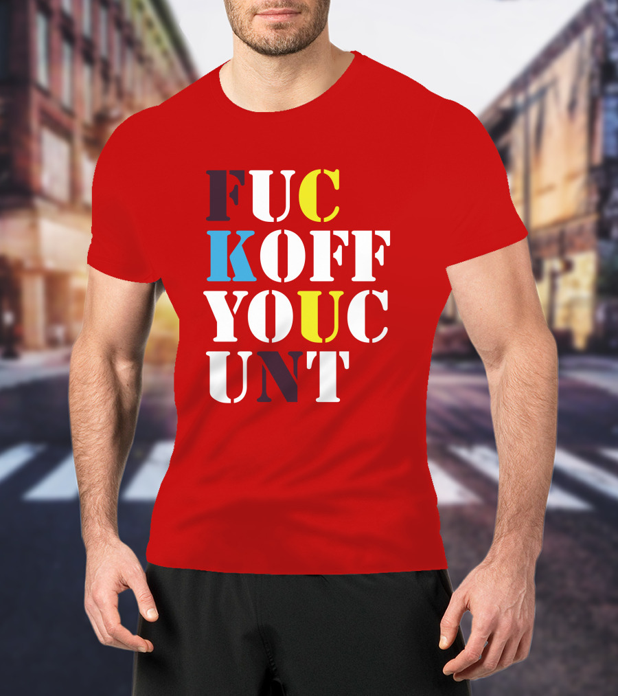 Dave Surman FUC KOFF YOUC UNT Text T-Shirt