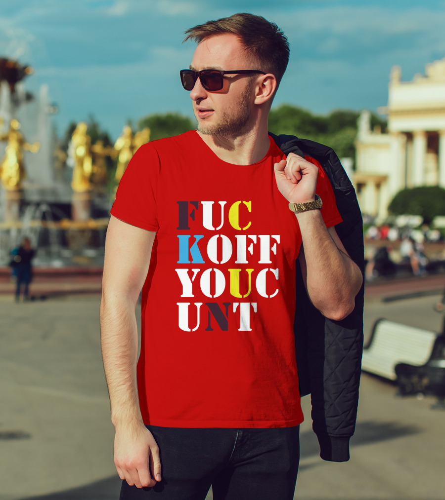 Dave Surman FUC KOFF YOUC UNT Text T-Shirt