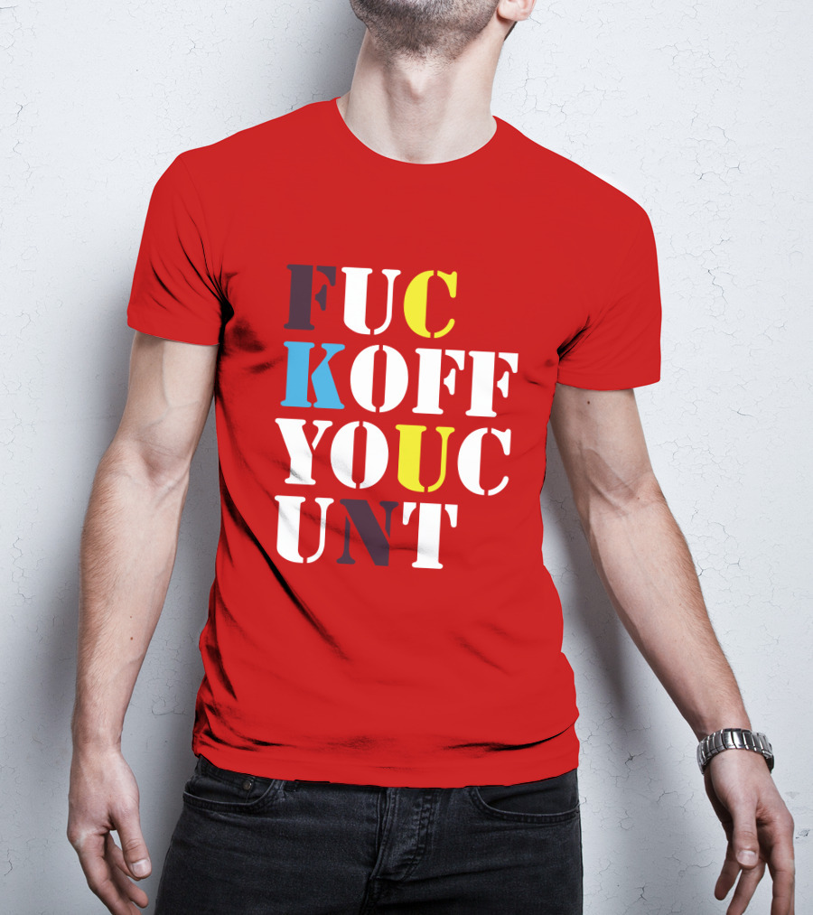 Dave Surman FUC KOFF YOUC UNT Text T-Shirt