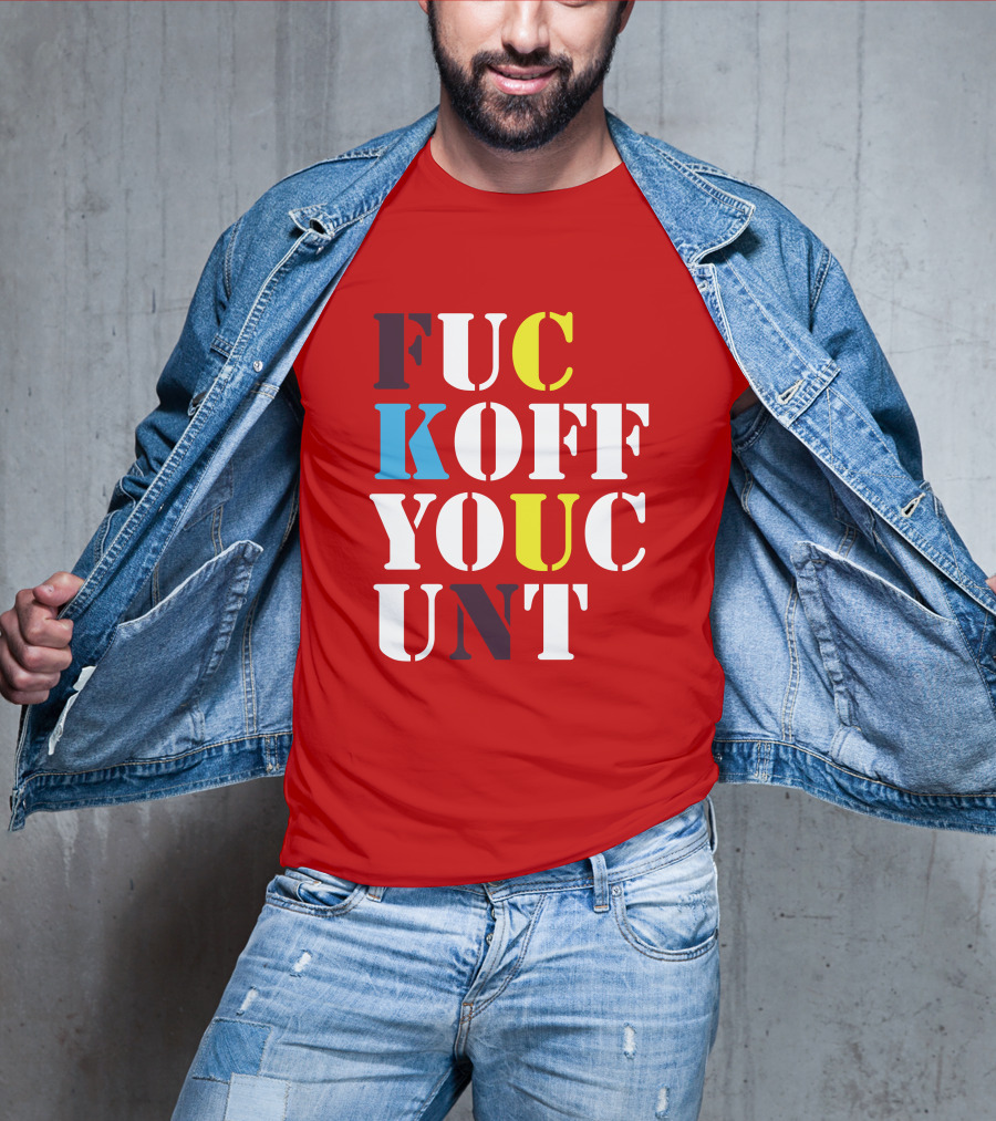 Dave Surman FUC KOFF YOUC UNT Text T-Shirt