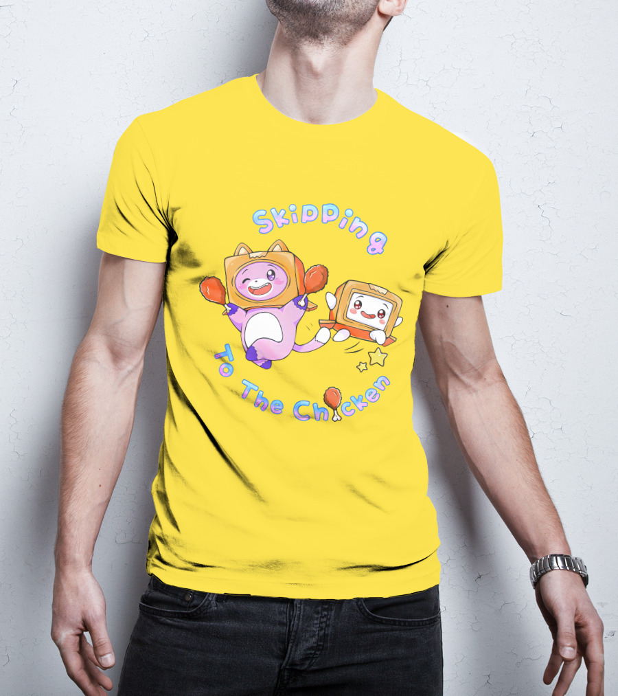 LankyBox Merch Skipping To The Chicken With Boxy And Foxy Characters T-Shirt