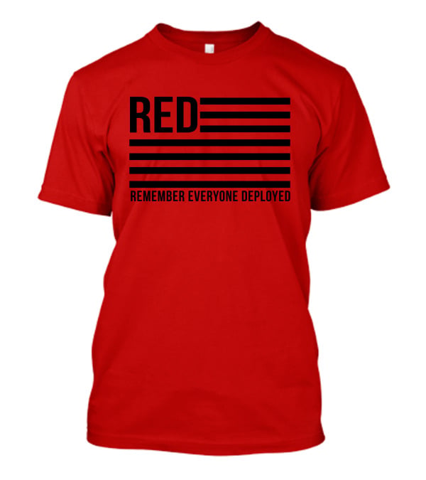 Karma Girl RED Remember Everyone Deployed USA Flag T-Shirt
