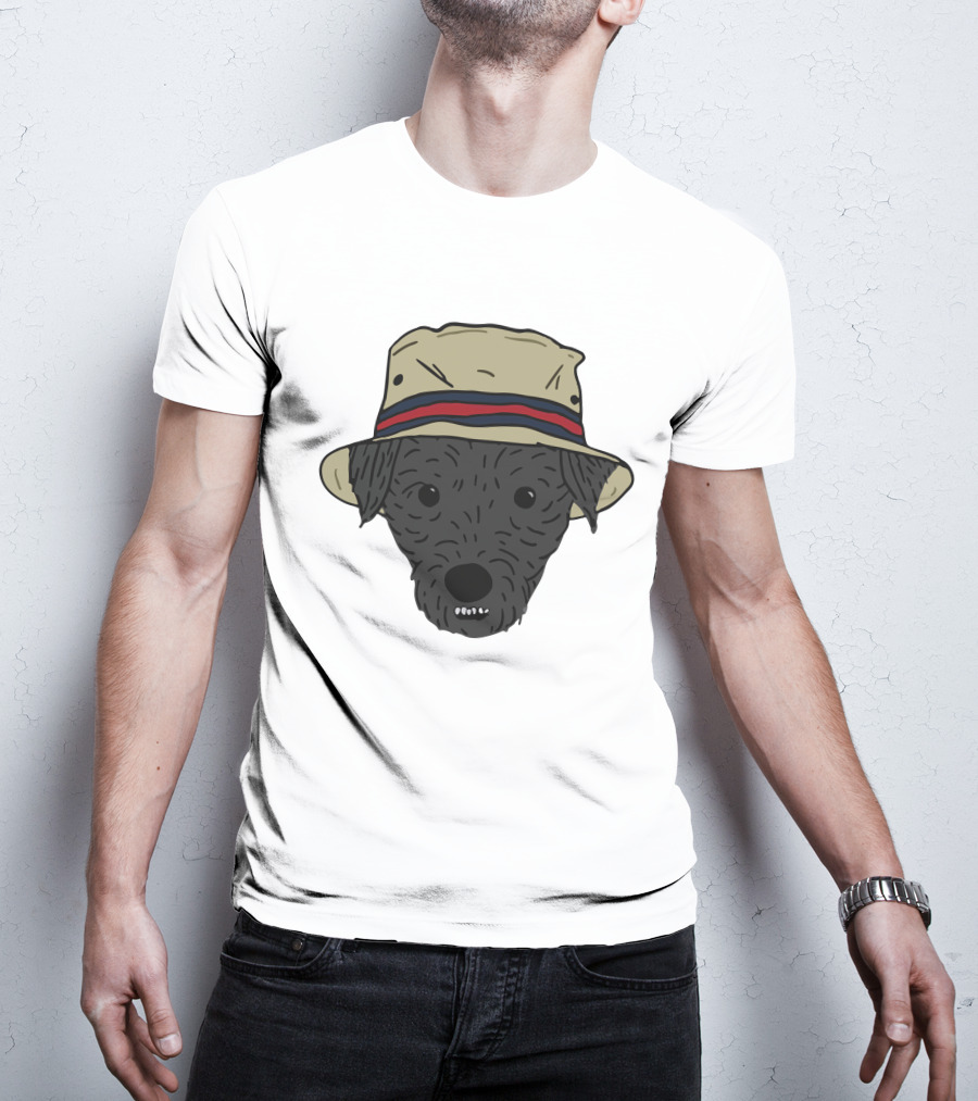 GoneFishingMerch Mortimer And Whitehouse Gone Fishing Dog In Bucket Hat T-Shirt