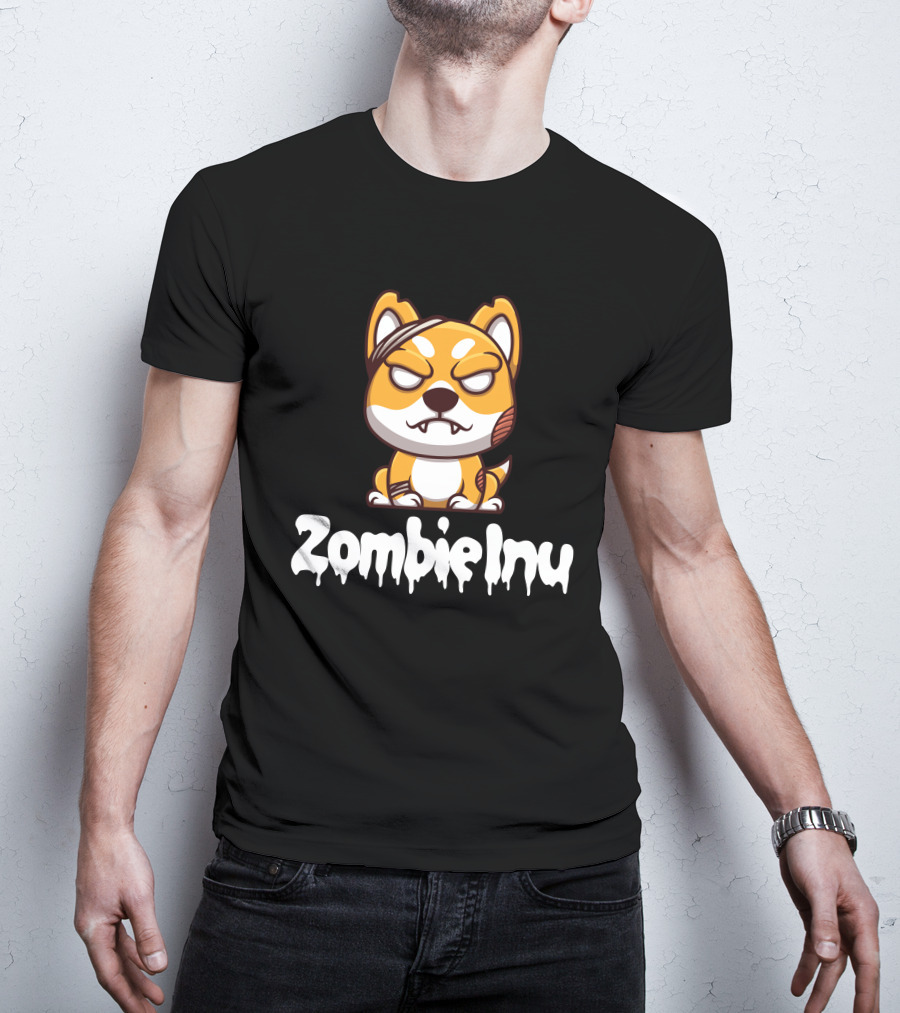Zombie Inu Zinu Token Fierce Canine Character T-Shirt