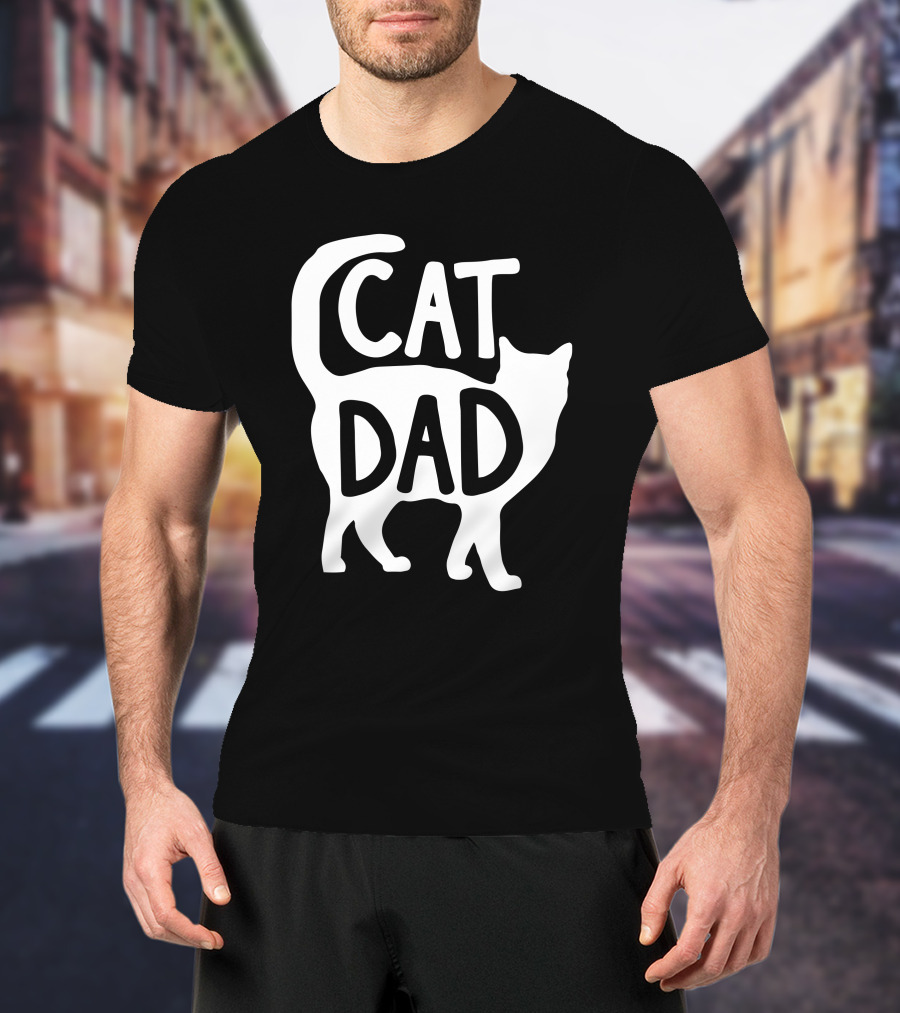 Red In Pa 3 Cat Dad Fathers Day Christmas Cat Dad T-Shirt
