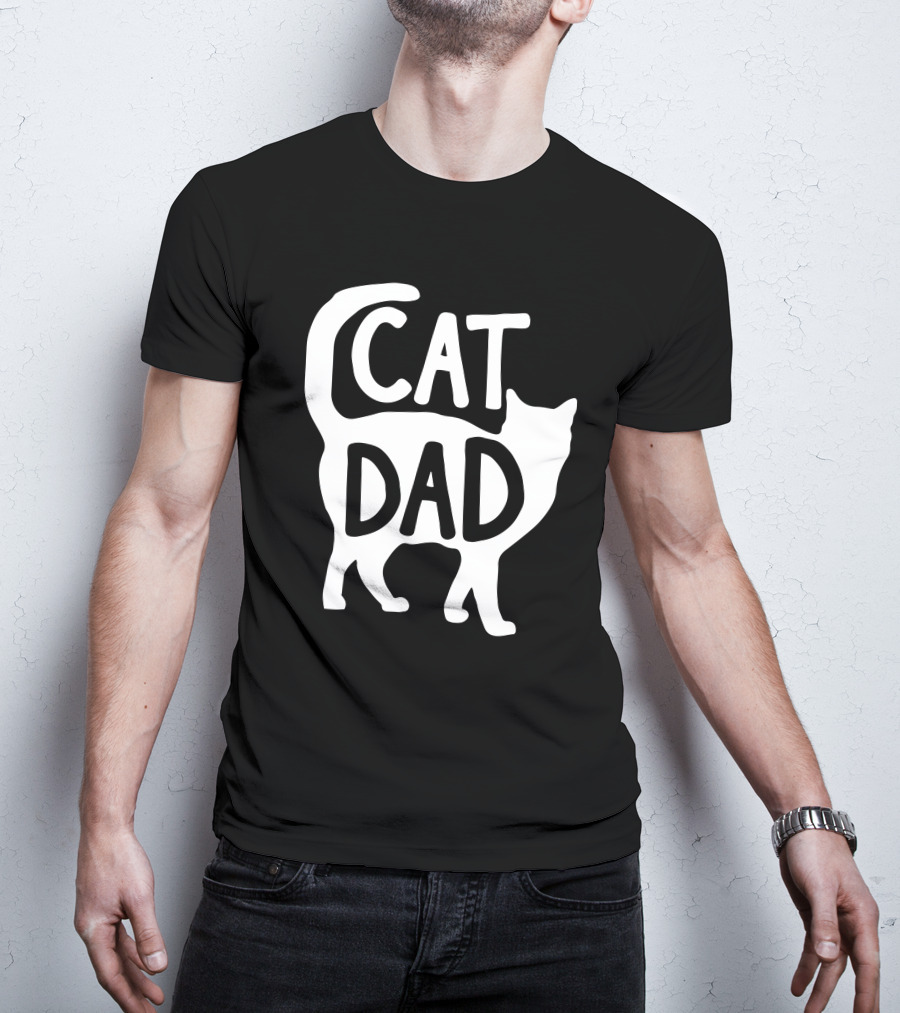 Red In Pa 3 Cat Dad Fathers Day Christmas Cat Dad T-Shirt