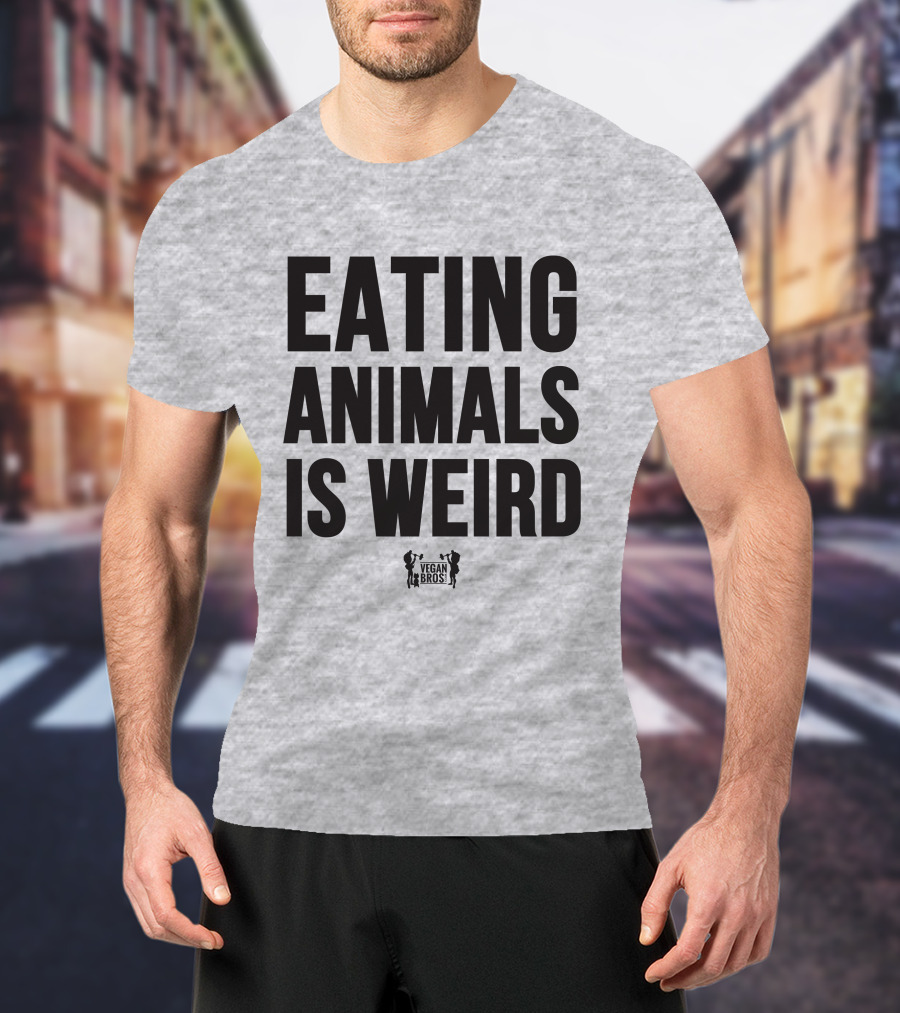 Eating Animals Is Weird Vegan Bros Veganuary John Oberg T-Shirt