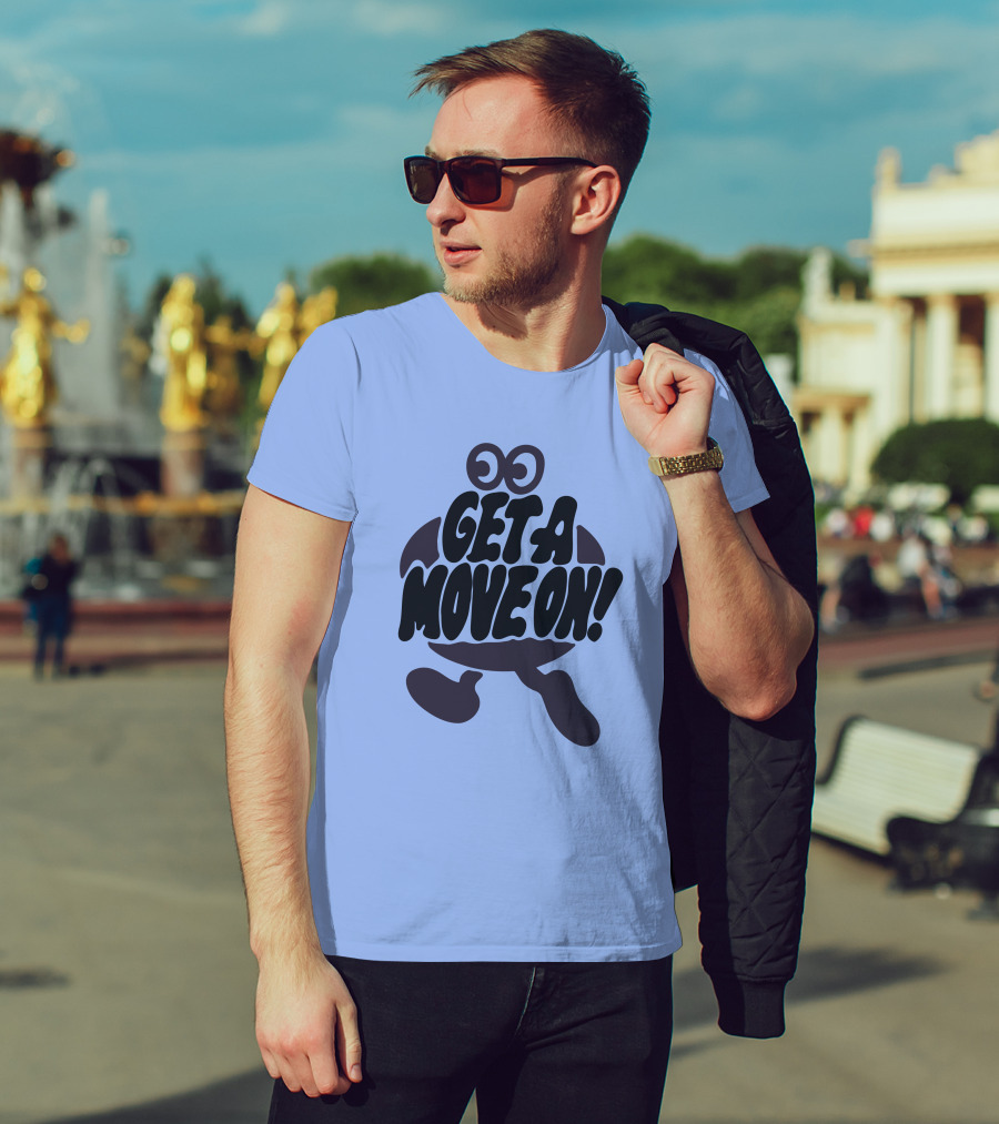Jahdiary Get A Move On Playful Running Character T-Shirt