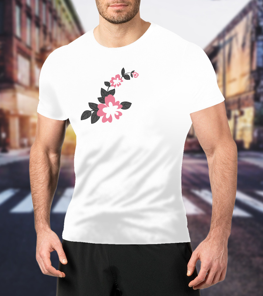Jonaabug Marinette Pink And Black Flower T-Shirt
