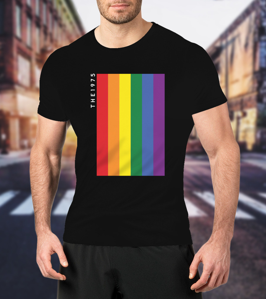 The 1975 Loving Someone Rainbow Vertical Stripes T-Shirt