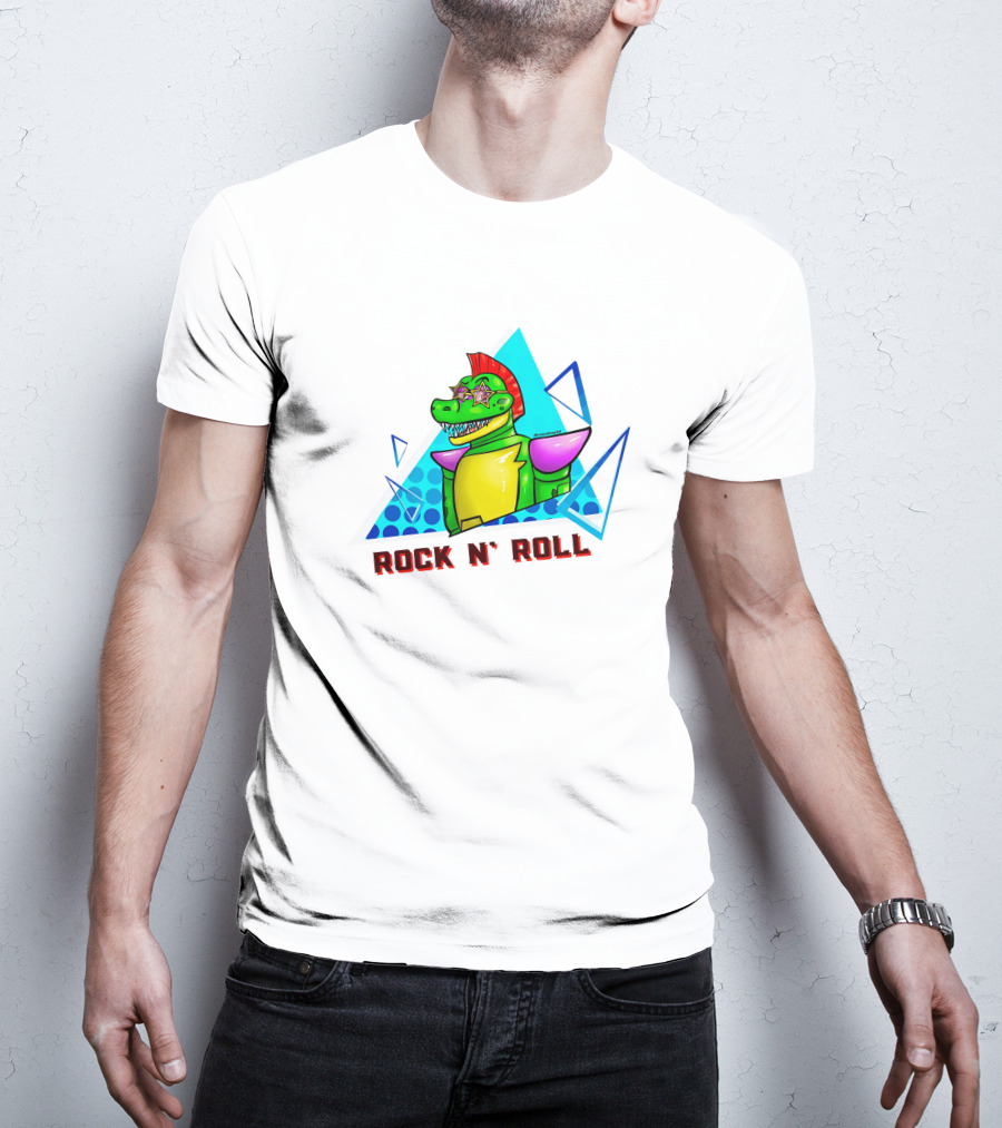 Monty Rock N' Roll Dinosaur With Star Shades And Mohawk T-Shirt