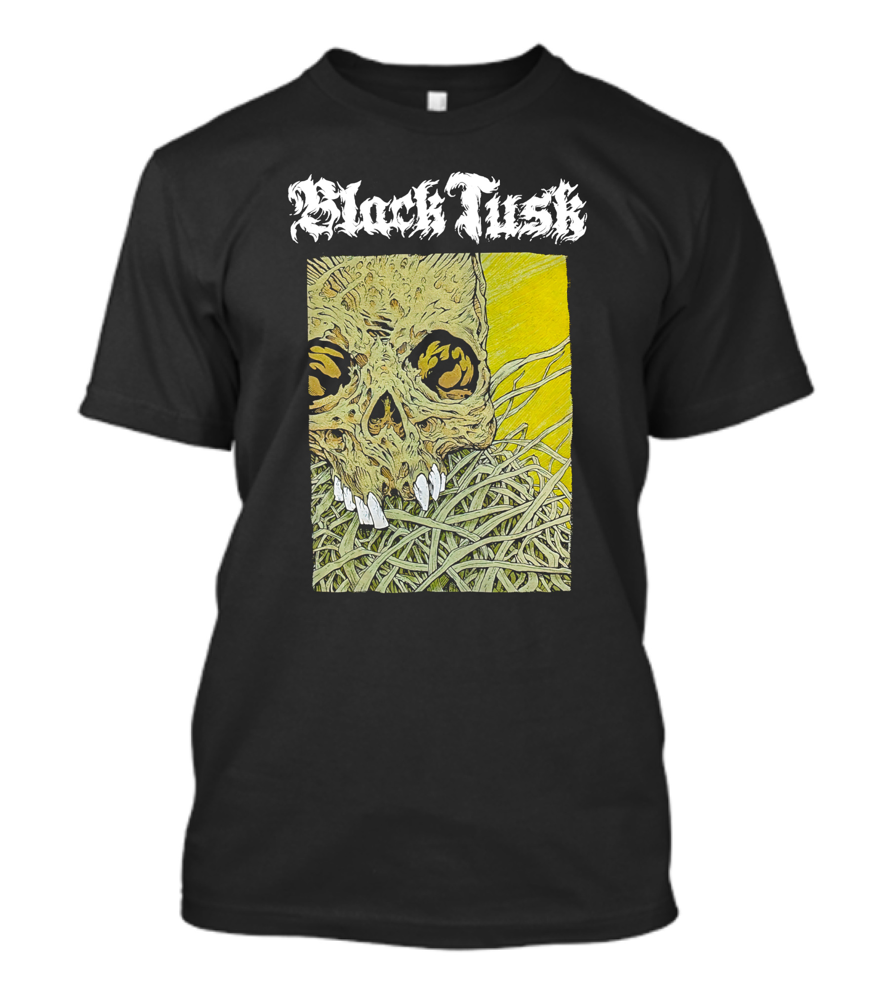 Night Shift Merch Chris Baines Black Tusk Heavy Metal Skull T-Shirt