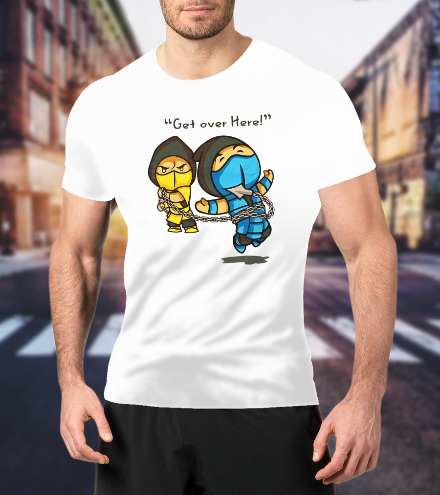 Mortal Kombat Scorpion Chibi Get Over Here The Krypt Classic Scene T-Shirt