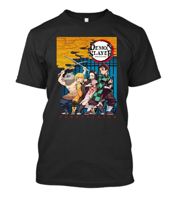 Demon Slayer Kimetsu No Yaiba Tanjiro Nezuko Zenitsu Inosuke Visual T-Shirt